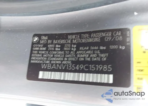 2009 BMW 528I xDrive z USA, uszkodzony, nr VIN WBANV13549C151985